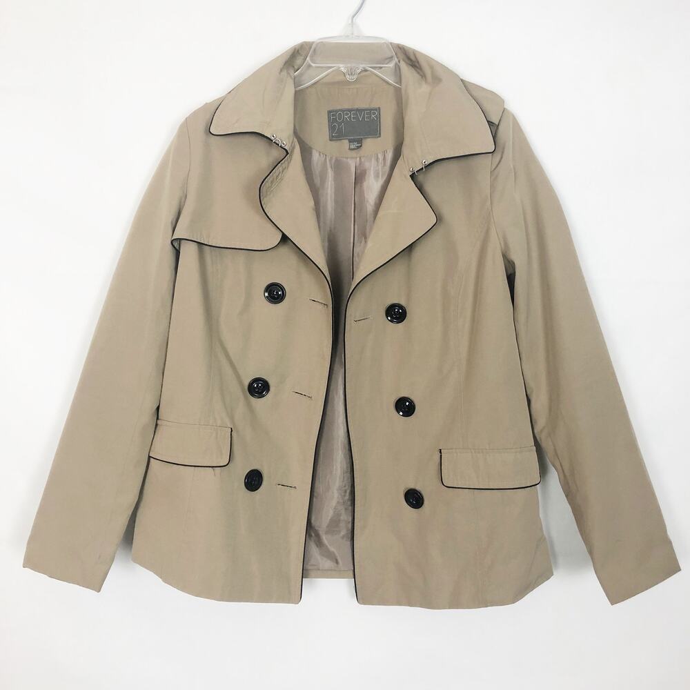 Forever 21 Double Breasted Tan Coat/Jacket